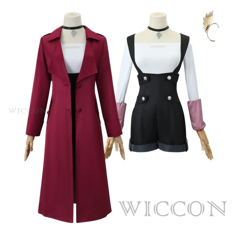 Costume de Cosplay Rouge Rouge Redstar pour Femme et Fille, Anime, Perruque D.lique, Uniforme Neane, Veste, Collier, Accessoires, ixd'Halloween