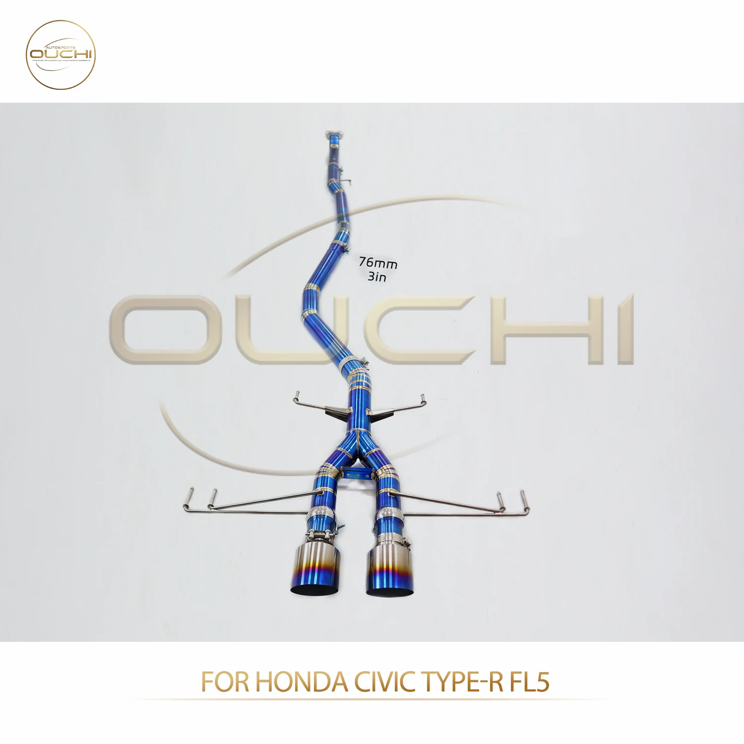 

OUCHI Factory Direct Sales Catback for Honda Civic Type-R FL5 TC4 Exhaust Straight Through Pipe Design With Tips No Valve