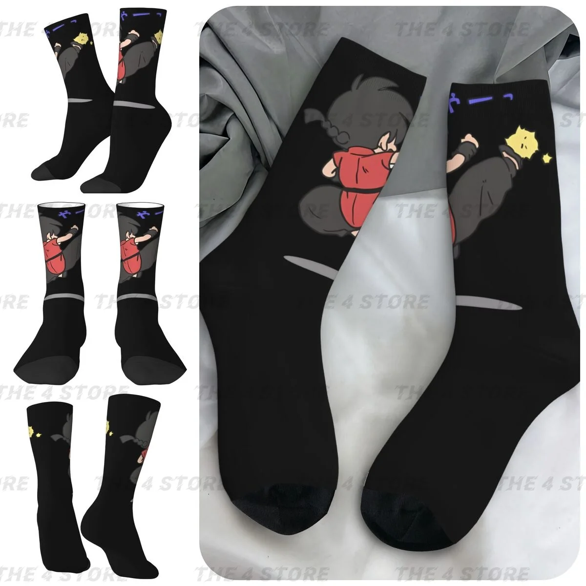 

High elasticity polyester fiber 3D printing cosy Unisex Running Ranma Saotome Interesting Four Seasons Socks