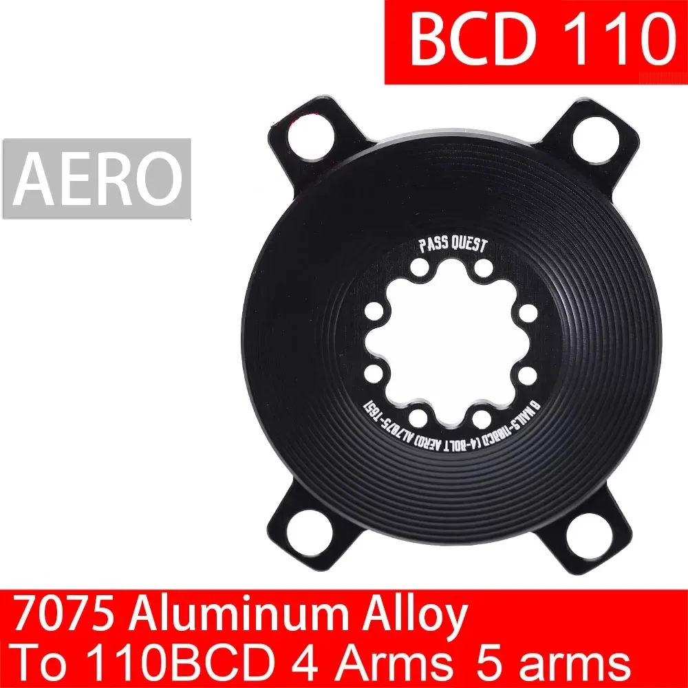 

PASS QUEST chainring Adapter spider 110 bcd Converter chainring 4 5 bolt for Sram Force connecting rods Road Bike 8 bolt crank