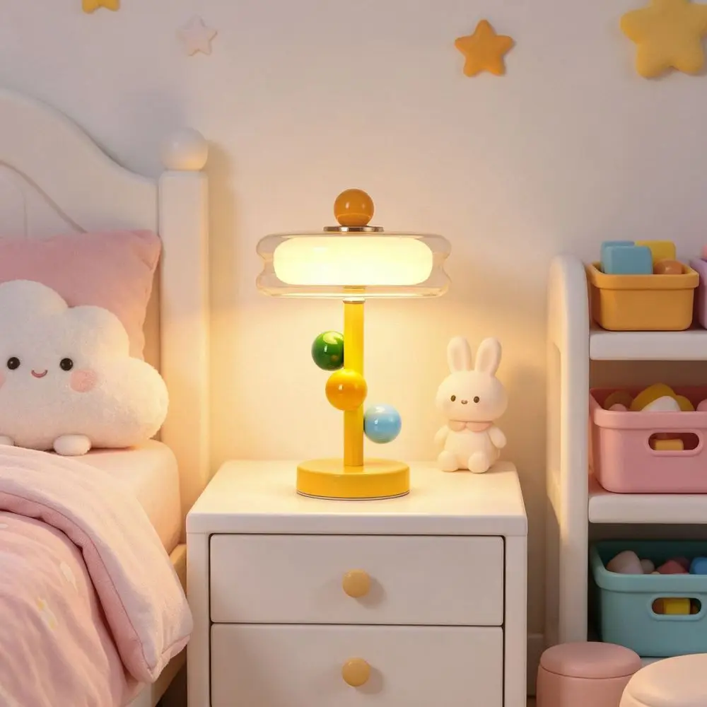 Modern Macaron Color Table Lamp Color Contrast Dimmable Bedside Lamp Creative Glass Shade Rechargeable Desk Lamp Living Room
