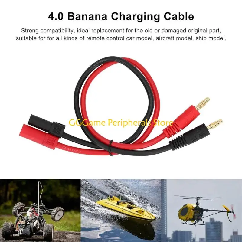 U55B Silicone Wire XT150 to 4.0mm Banana Plugs Charging Cable 12AWG for Battery Charging, Routine Testing Work, Portable Battery