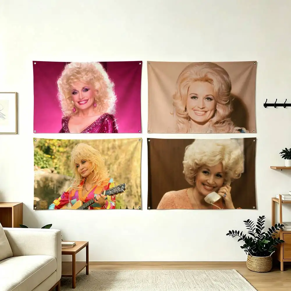 D-Dolly Parton Country Music Icon Flag Suitable For Party Club Outdoor Interior Wall Decoration Banner Fans Gift