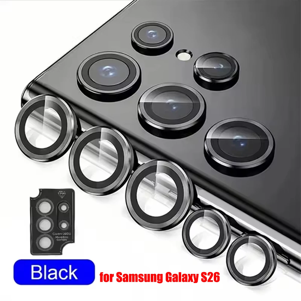 Metal Lens Ring Glass For Samsung Galaxy S26 Ultra S26 Plus Camera Protection Cover 8K HD Tempered Glass Case Film Galaxy S26