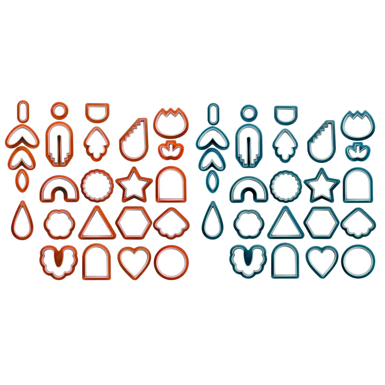 24pcs Plastic Polymer Clay Cutter Set Earring Making Kit Different Shapes Crafts DIY Handmade Kids Jewelry Making Clay Tools