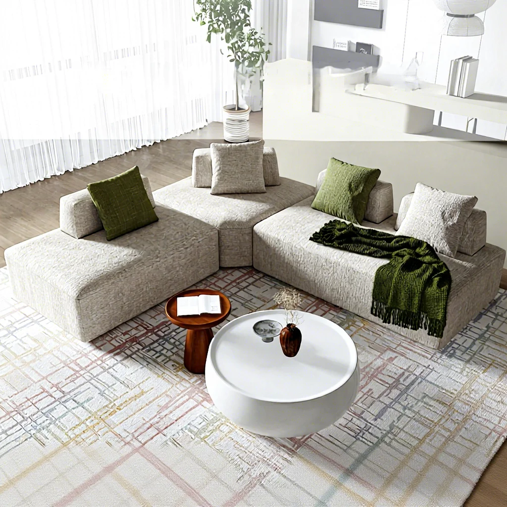 With Vacuum Compression Packaging-Modern Simplicity Design *Modular Sectional Sofa Set Fabric Living Room Furniture