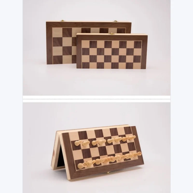 New Portable Traditional Leisure Entertainment Puzzle Chess Board Games Folding Wooden Board Chess Different Sizes