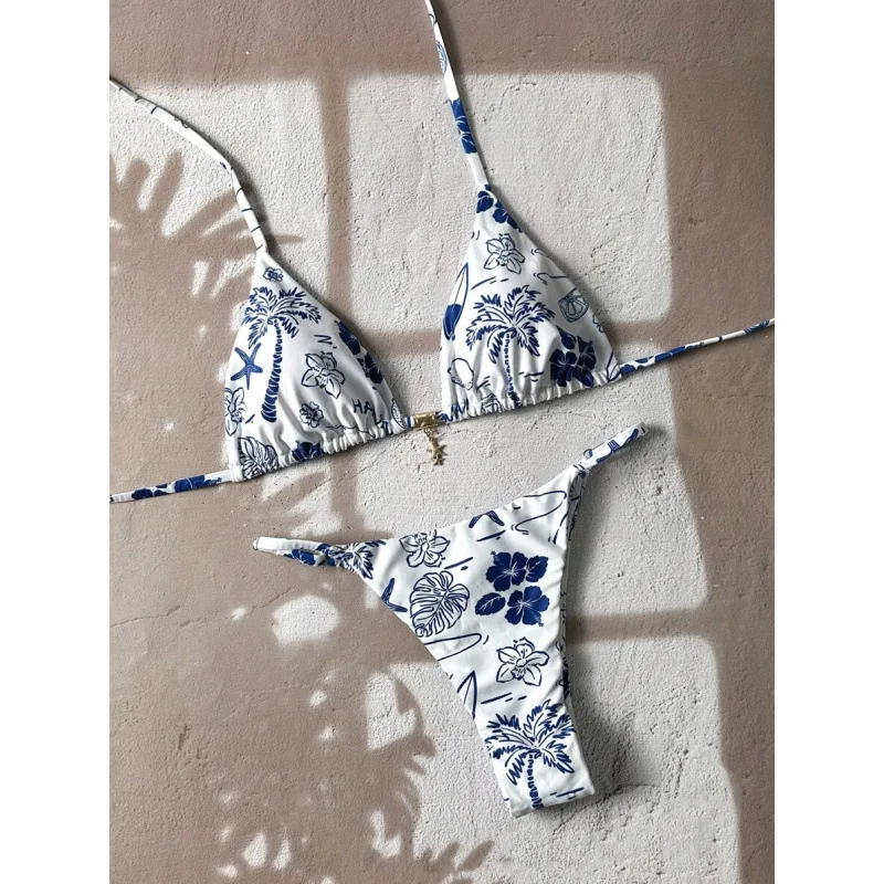 2026 Bikini de lunares Bikin Sexy Correa Split Set Traje de baño Mujer