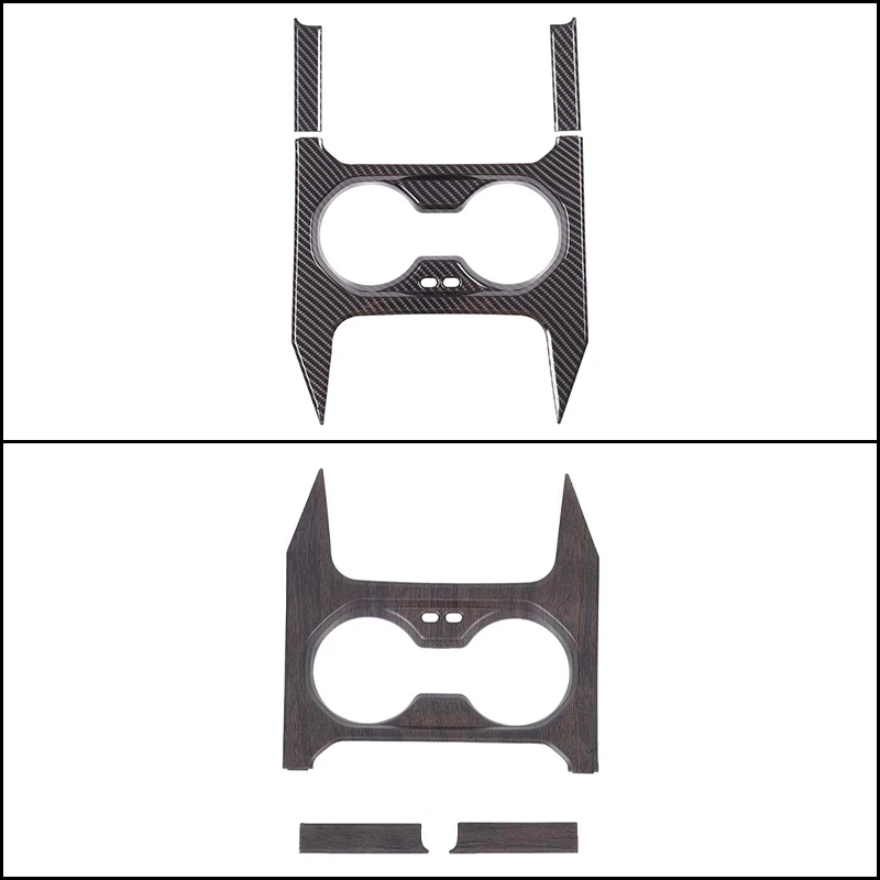 For BMW 5 Series G60 2024+ 3Pcs ABS Carbon Fiber Center Console Cup Holder Panel Cover Trim LHD/RHD Interior Accessories