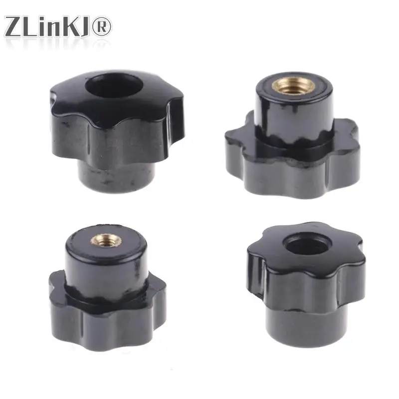 Резьба наружная M6/M4/M5/M8, головка в форме звезды, Зажимная гайка, ручка для промышленного оборудования, пластиковая углеродистая сталь, гальванизация