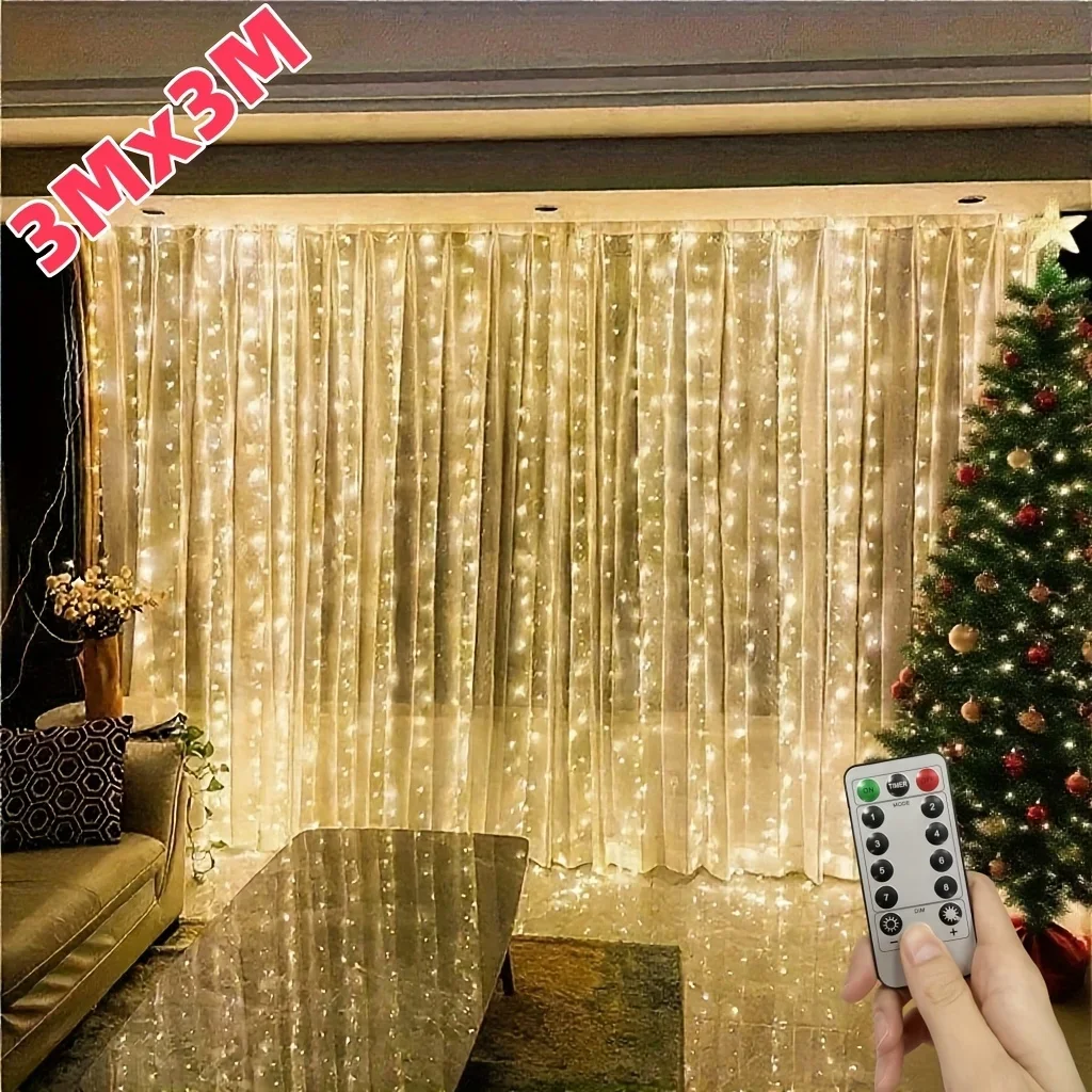 100/200/300/400/600 LED Remote Control USB Fairy Light Curtain String Light Home Bedroom Decoration Party Christmas Decoration