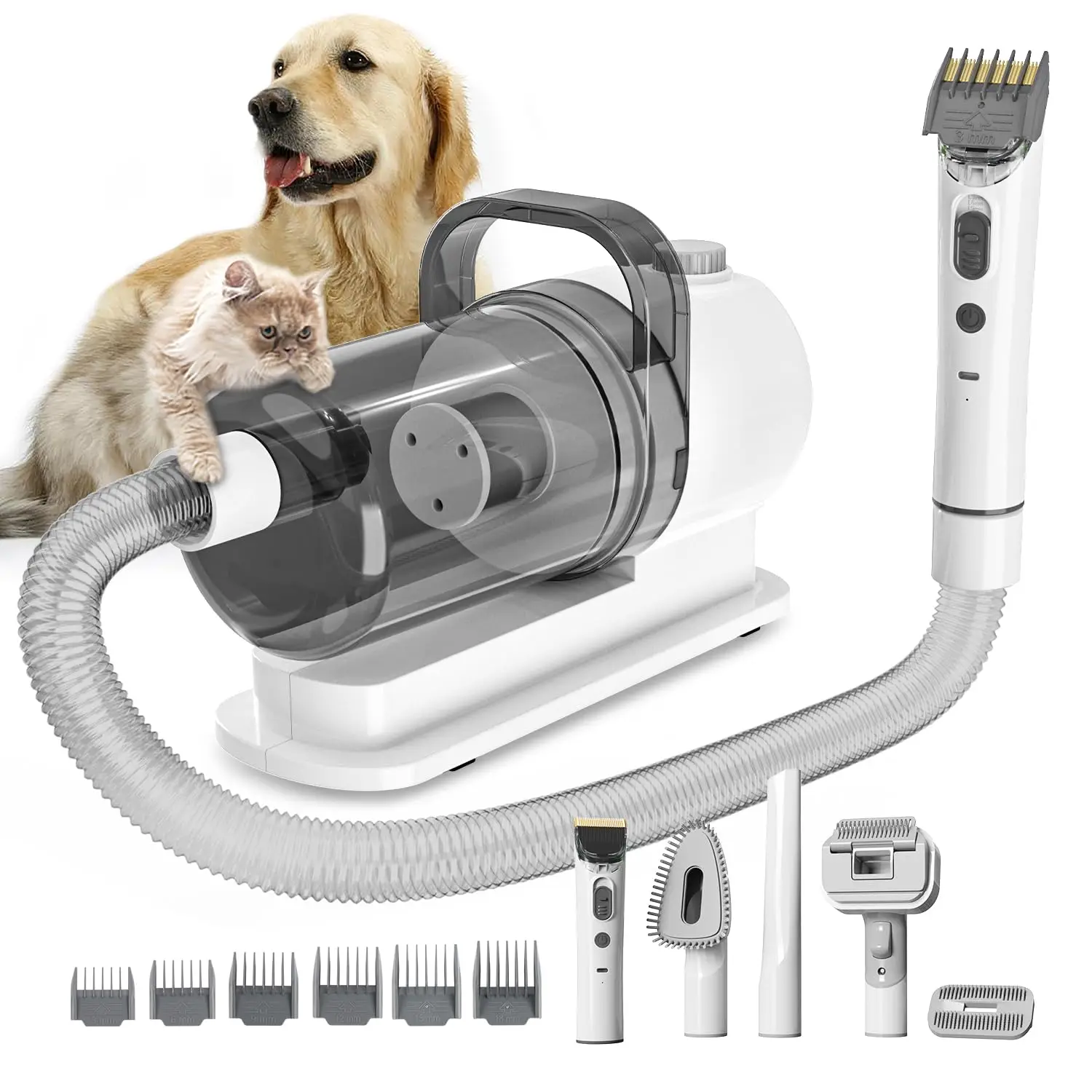 Grooming Kit, Pet Grooming Vacuum & Dog Clippers, 6 In 1 Pet Grooming Vacuum With 5 Professional Grooming Shedding Tools