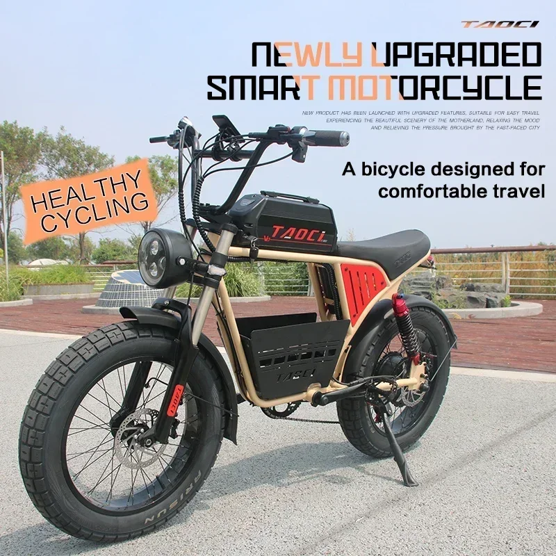 AKEZ retro style Electric Bicycle 1500W motor 48V 18AH battery e-bike 20 inch fat tire mountain off-road riding electric bike image 6