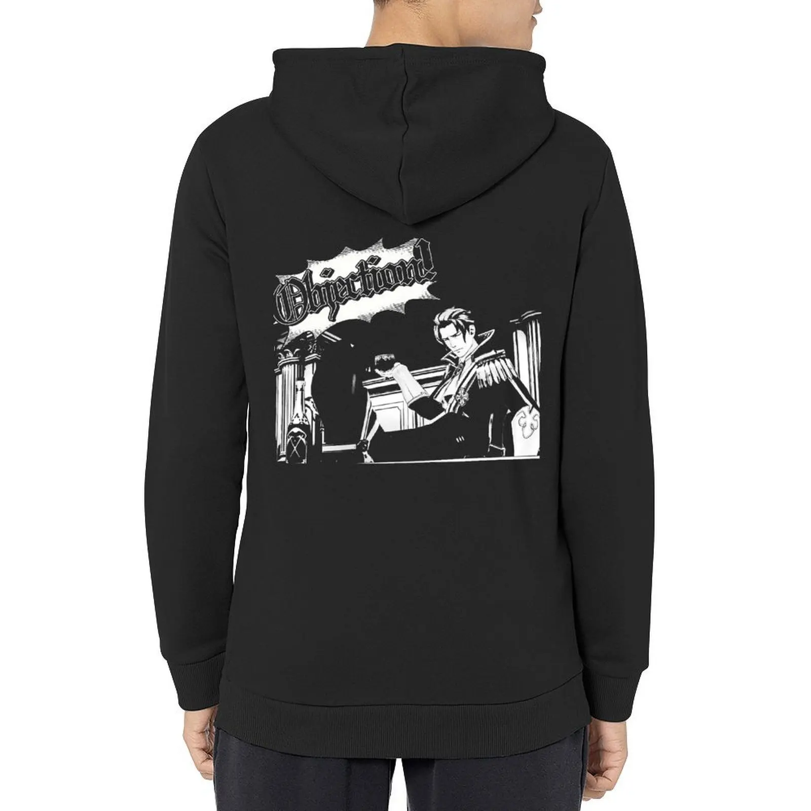 

The Great Ace Attorney Chronicles Barok van Zieks Objection Hoodie graphic t shirts men anime clothes graphic hoodie