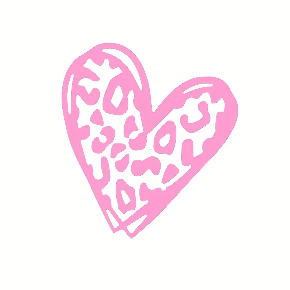 1pc Heart Shaped Leopard Print Car Stickers for Auto Rear Window Windshield Rearview Mirror Bumper Decors Motorcycle Body Decals