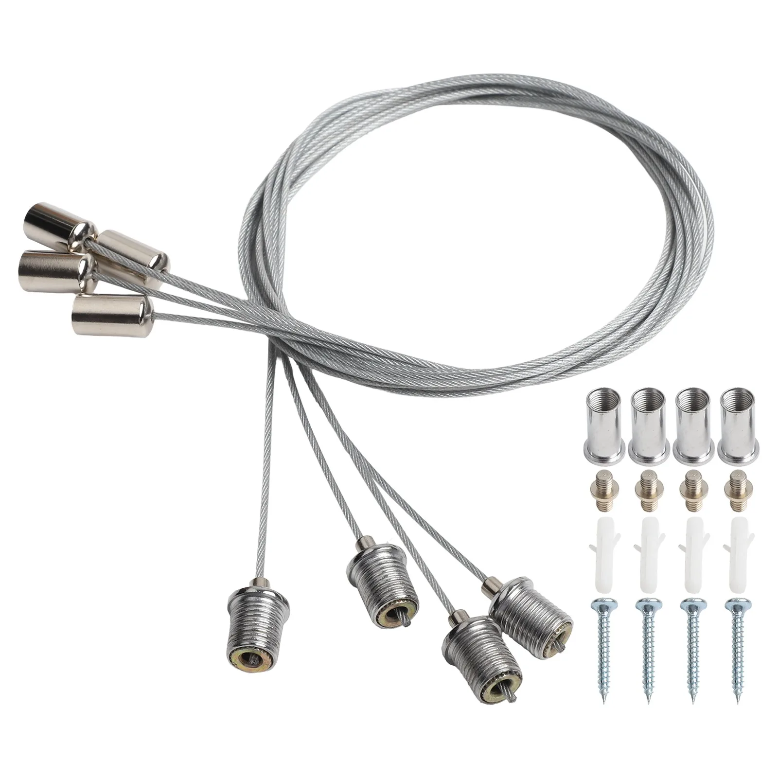 For Ceiling Mount 1M Steel Cable Accessories Kit Adjustable Ceiling LED Lights Panel Lamp Mounting Wire Rope Mounting Wire Kit