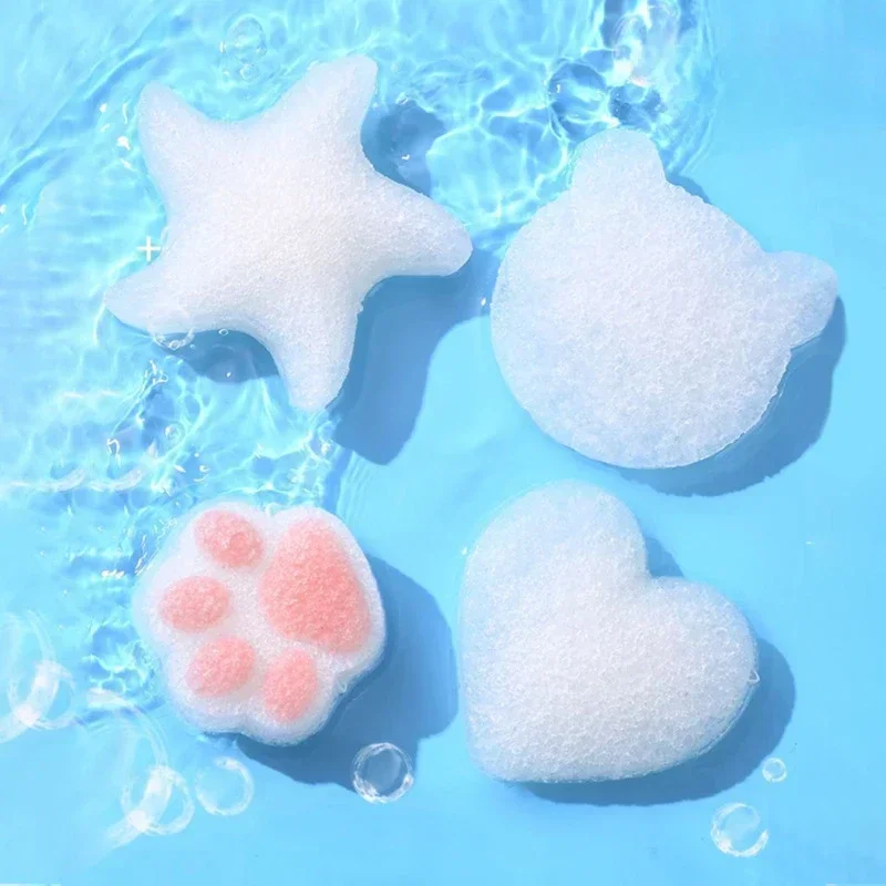 Cartoon Baby Bath Brushes Cute Starfish Cat Claws Newborn Shower Sponge Ball Soft Gentle Rubbing Baby Bath Tools Accessories