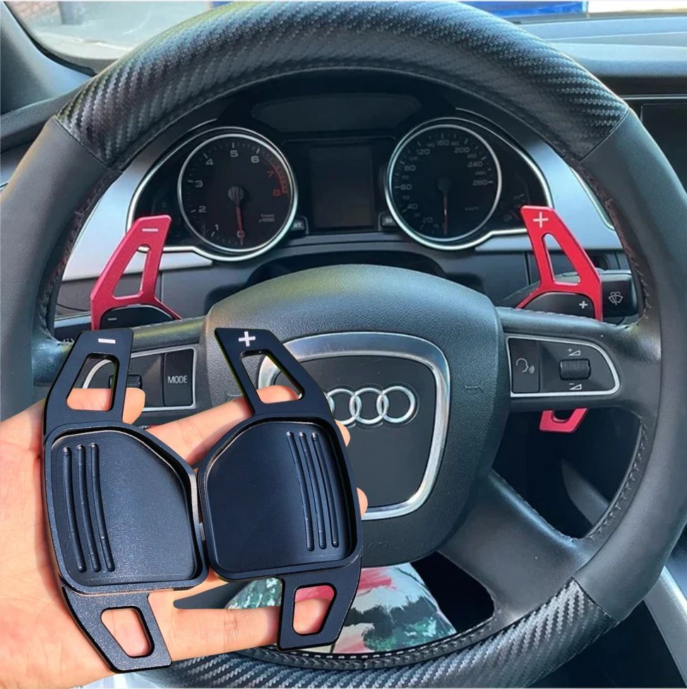 

Aluminum Steering Wheel Paddle Shifter Extension For Audi A4 B8 A3 8P S3 A5 A6 S6 C6 Q5 A8 R8 TTS MK2 8J Avant DSG Car Styling