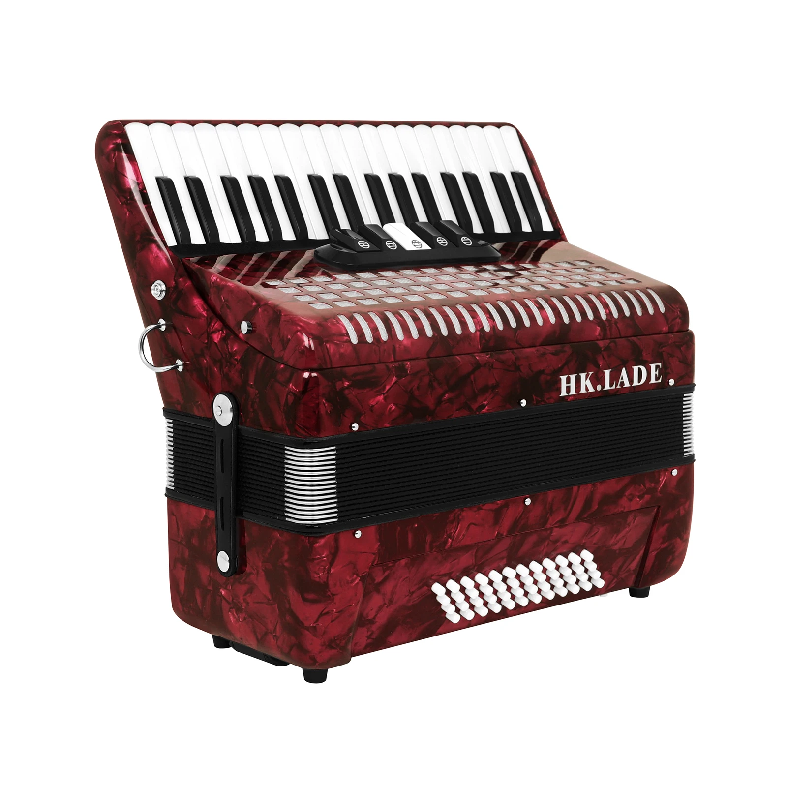 HK-LADE AH-90 Accordion 34 Keys 48 Bass Keyboard Voice Changing Professional Accordion for Performance Keyboard Instrument
