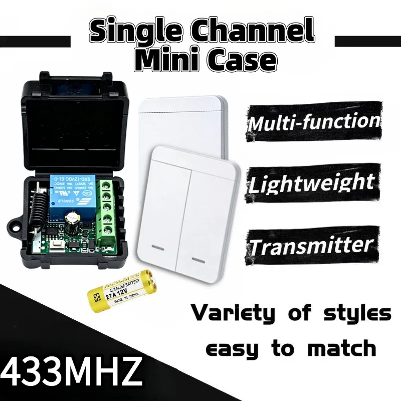 433Mhz Wireless Remote Control EV1527 Learning Code Transmitter 1/2 Buttons DC 12V 24V 10A RF Relay Receiver Switch 1 Channel