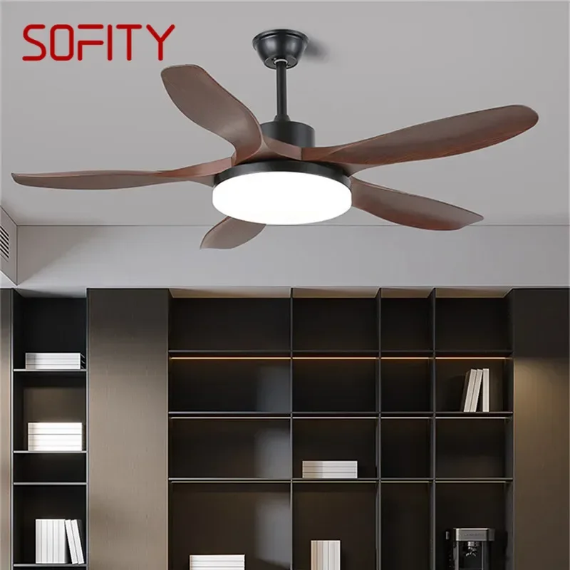 SOFITY Modern Fan Light Luxury Living Room Restaurant Bedroom Study LED Ceiling Fan Light Remote Electric Fan Light