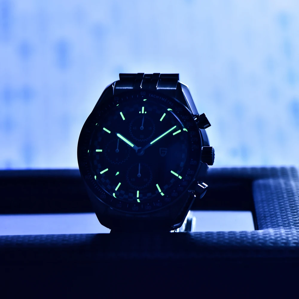 パガーニデザイン 2025年新作 メンズ腕時計 クォーツ時計 男性用 高級クロノグラフ腕時計 ARサファイアミラー 夜光 防水時計