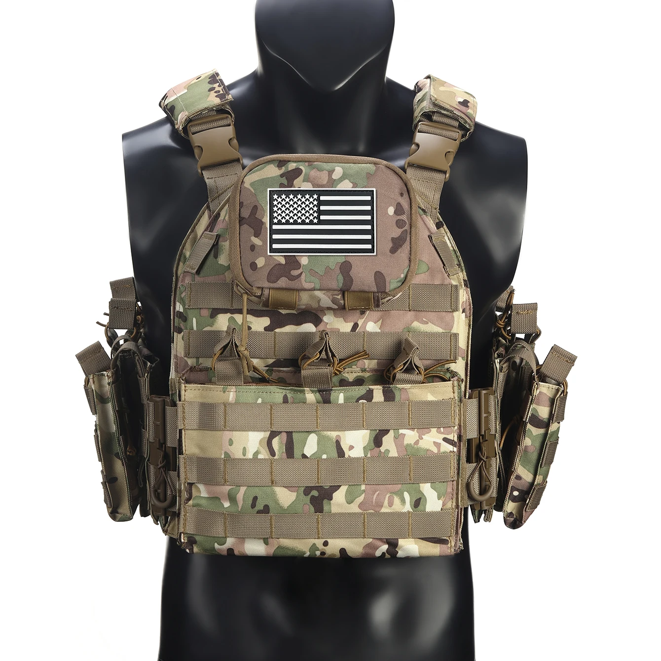 

Multi pocket hunting vest MOLLE expansion system can be quickly disassembled and reassembled