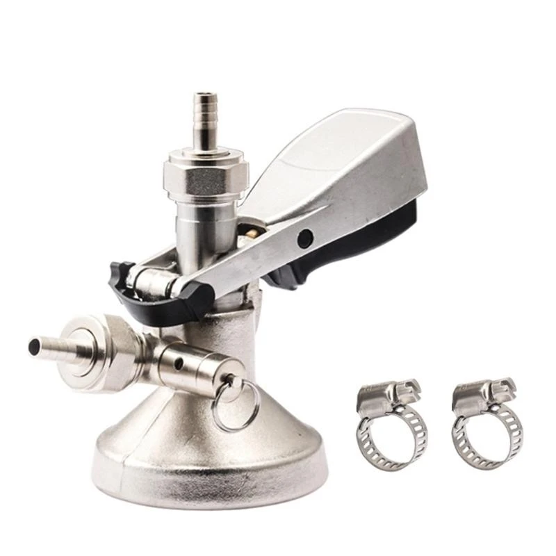 Beer Kegs Coupler Beverage Dispenser 5/8inch Draft Beer Kegs Coupler Dispenser with Pressure Relief Valves Brewing Accessory