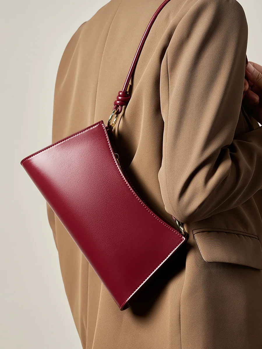 Genuine Leather Underarm Bag High Quality Cowhide Shoulder Bag for Women 2026 New Luxury Fashion Saddle Bag