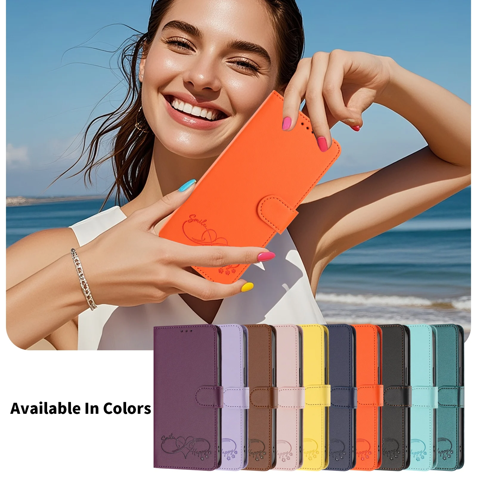 Modische PU-Leder Handyhülle mit Reißverschluss, Handgelenkschlaufe, Kartenfach und Klappfunktion für Realme Note 80 4G 16 Pro Plus P4 Power 5G