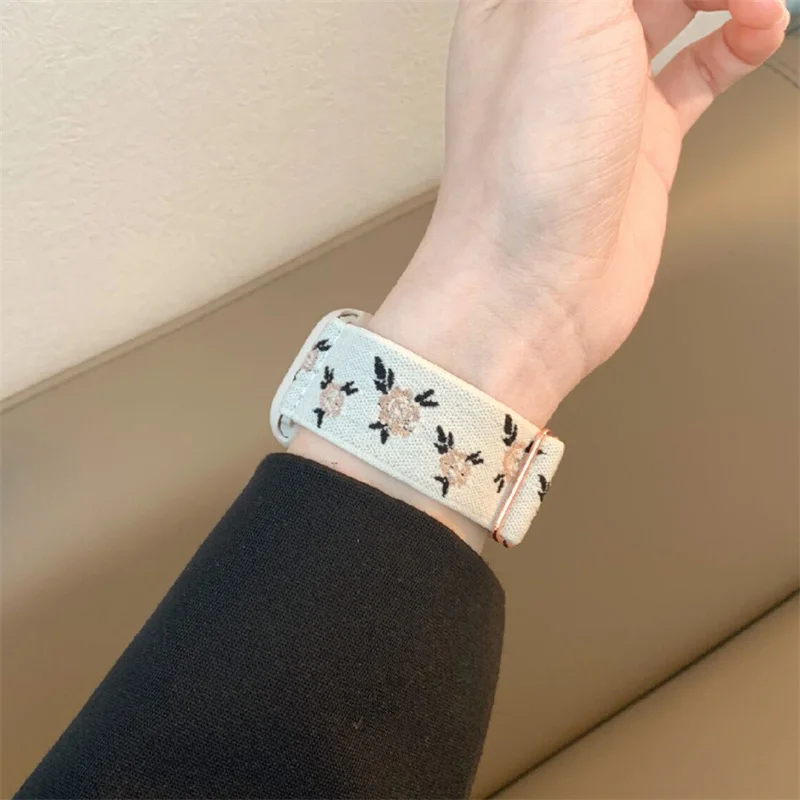 เย็บปักถักร้อยไนลอน + สําหรับ Apple Watch Band 45 44 มม.40 มม.49 มม.41 มม.42 38 มม.Correa สร้อยข้อมือสําหรับ iWatch Series 7 8 6 SE Ultra