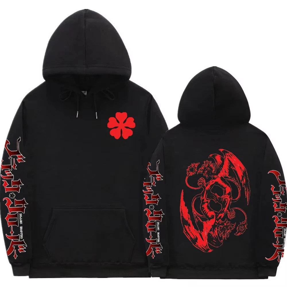 Harajuku Anime Black Clover Asta Cool Graphic Printed Hooded Men Women Manga Hoodies Oversized Casual Pullover Male Sweatshirt