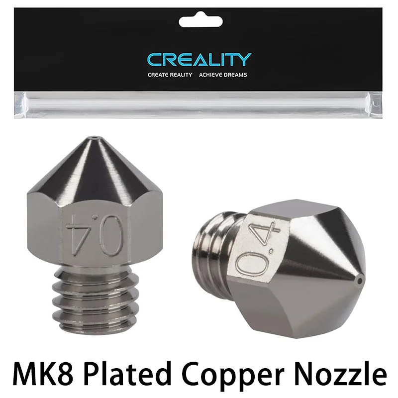 

Creality MK8 Plated Copper Nozzle Ender3 Copper Nozzles 0.2/0.4/0.5/0.6/0.8/1.0mm for Ender 3 V2/Pro/Max /Ender 5/CR 10 Series