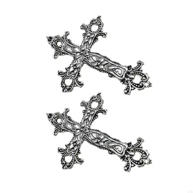 

HXBA Novelty for Cross Design Antique Silver Hair Clip Halloween Gifts Hair Bangs