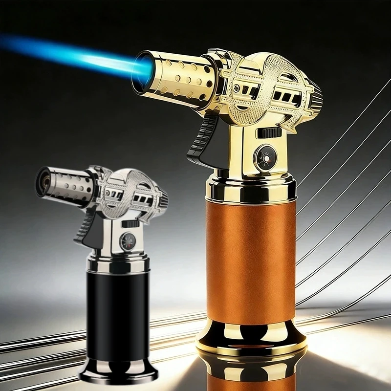 Portable Metal Outdoor High-temperature Spray Gun Lighter Windproof Spray Flame Inflatable Cooking Camping Kitchen New Lighter