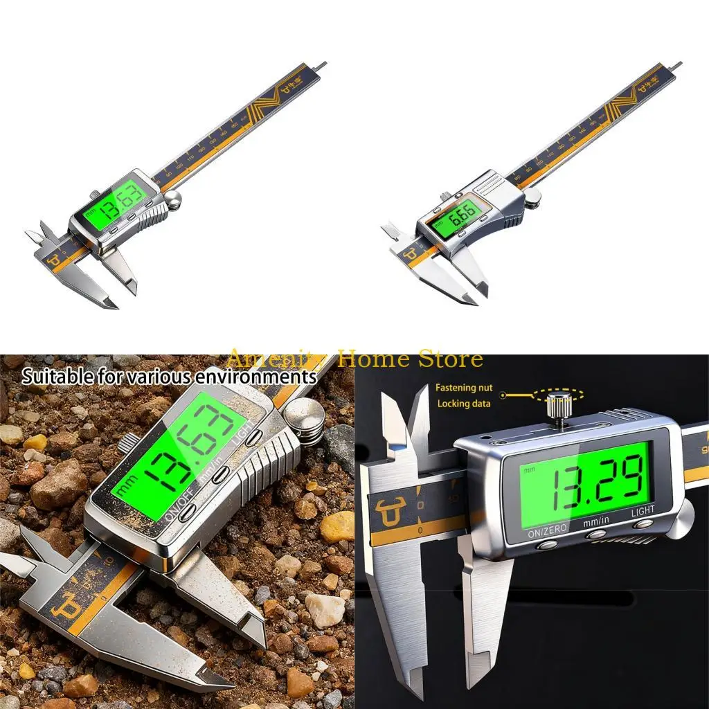 F26C Digital Pachometer Metal Caliper Professional Vernier Calibers Measuring Tool