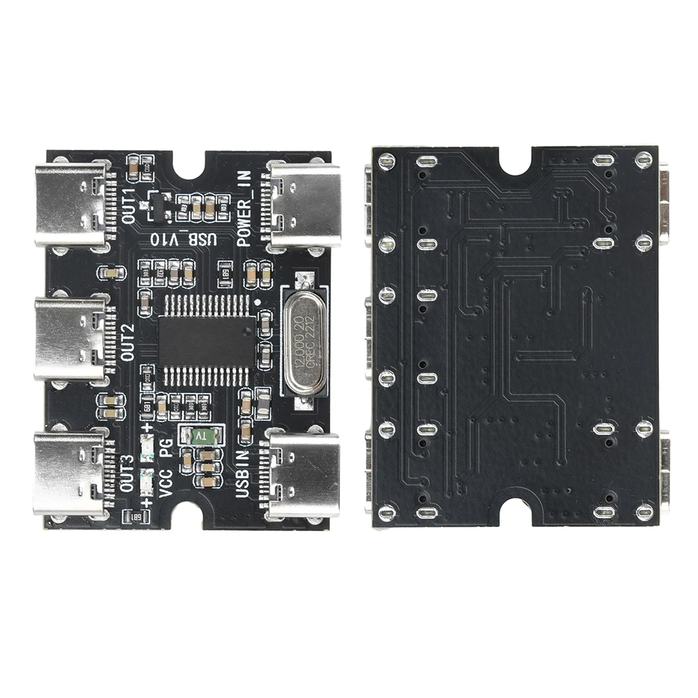 Placa de expansión USB HUB 1 en 3 salidas módulo de expansión HUB con interfaz de alimentación para interfaz Raspberry Pi 4/5 tipo C
