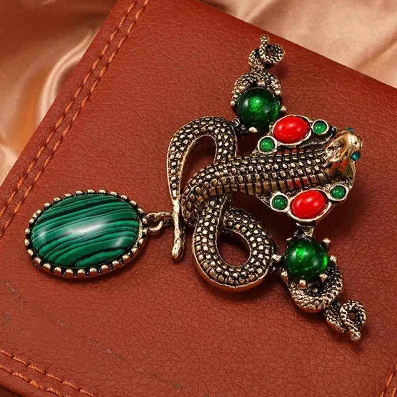 Fashionable Charm Indian Snake Brooch Versatile Jewelry Accessory Portable for Apparel and Headwear Daily Use Items