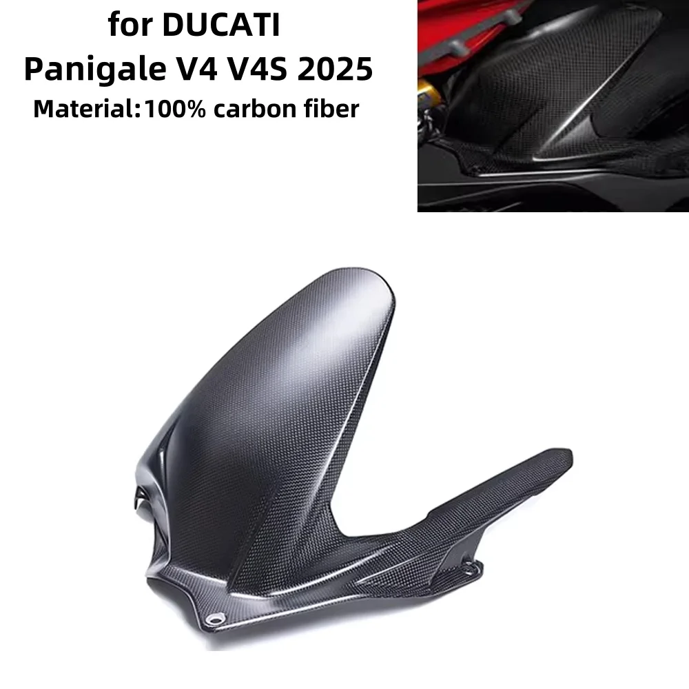 

For DUCATI Panigale V4 V4S 2025 Rear Mudguard 100% Carbon Fiber Wheel Mud Guard Motorcycle Modification Accessories