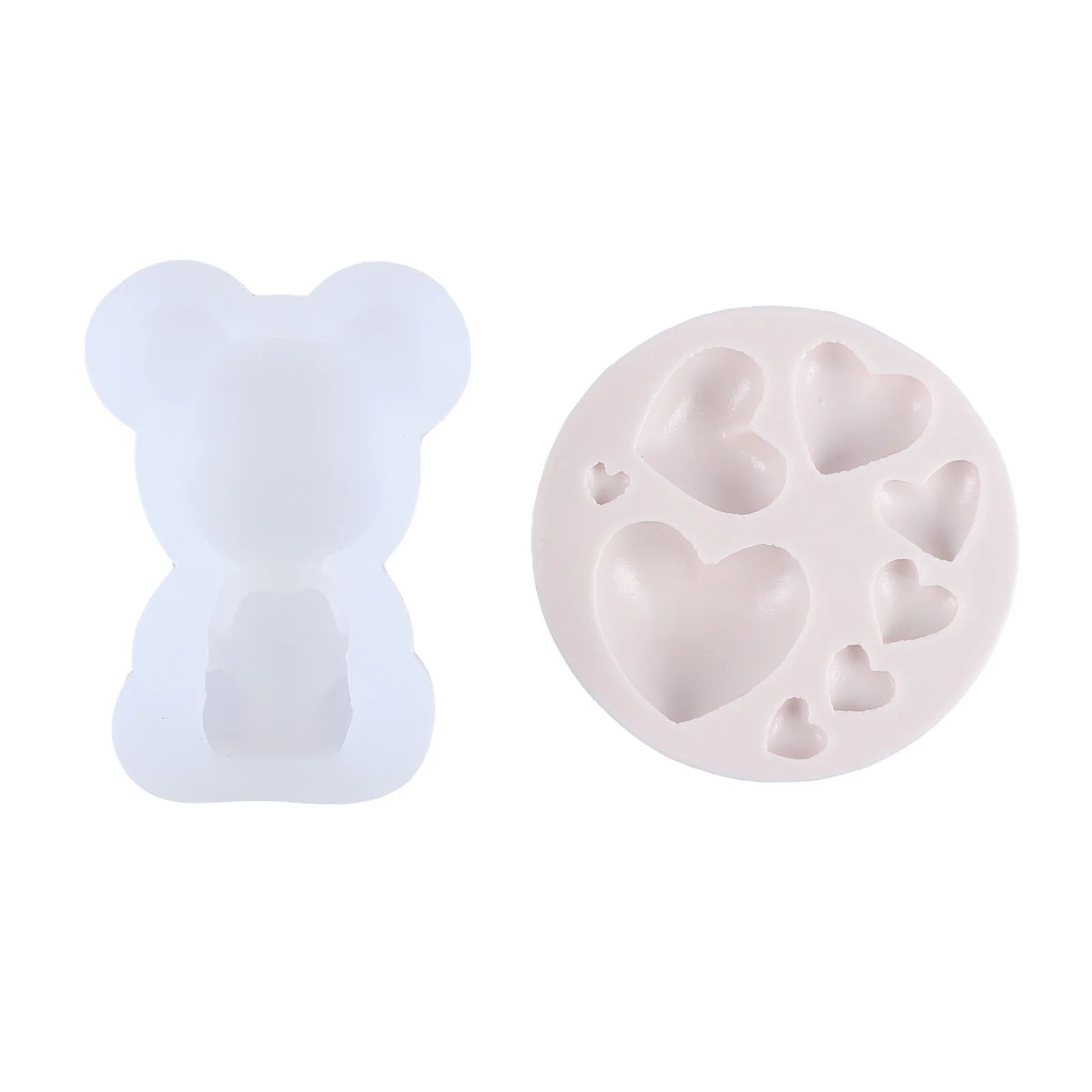 

2Pcs Valentine Chocolate Mold Silicone Bear Heart Cake Mold Romantic DIY Fondant Chocolate Baking Gadget Kitchen Baking Gadget