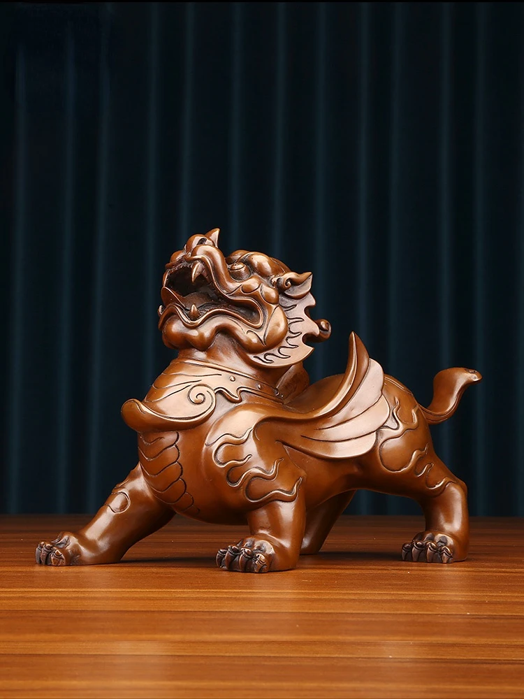 Figurines Brave Copper Decoration Pieces A Pair of Household Porch Room Decoration Office Company Housewarming Gifts for Opening