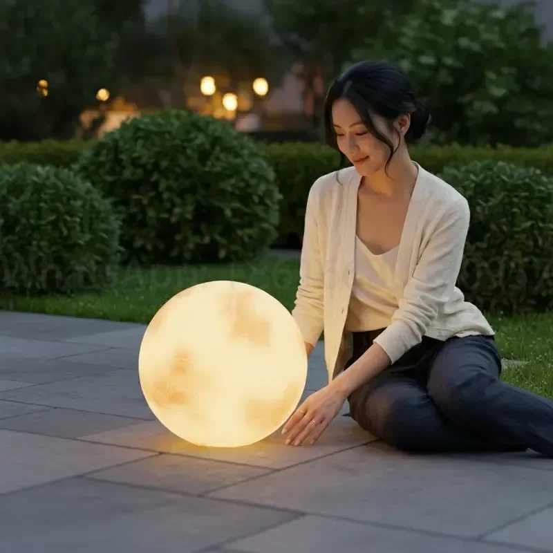 Waterproof IP65 Outdoor Decorative Halogen Landscape Lighting Patio Yard Lawn Pathway Solar Garden Ball Light Moon Sphere