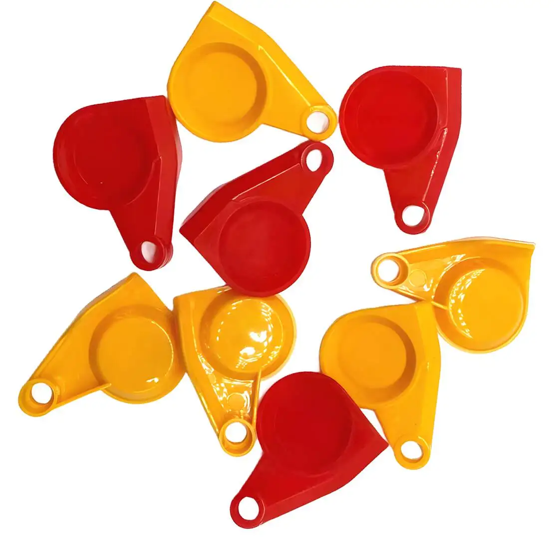 10Pcs Red Yellow Clutch Head Valve Dust Cover Cap Replacement Plastic Fit For Truck Tractor Trailer