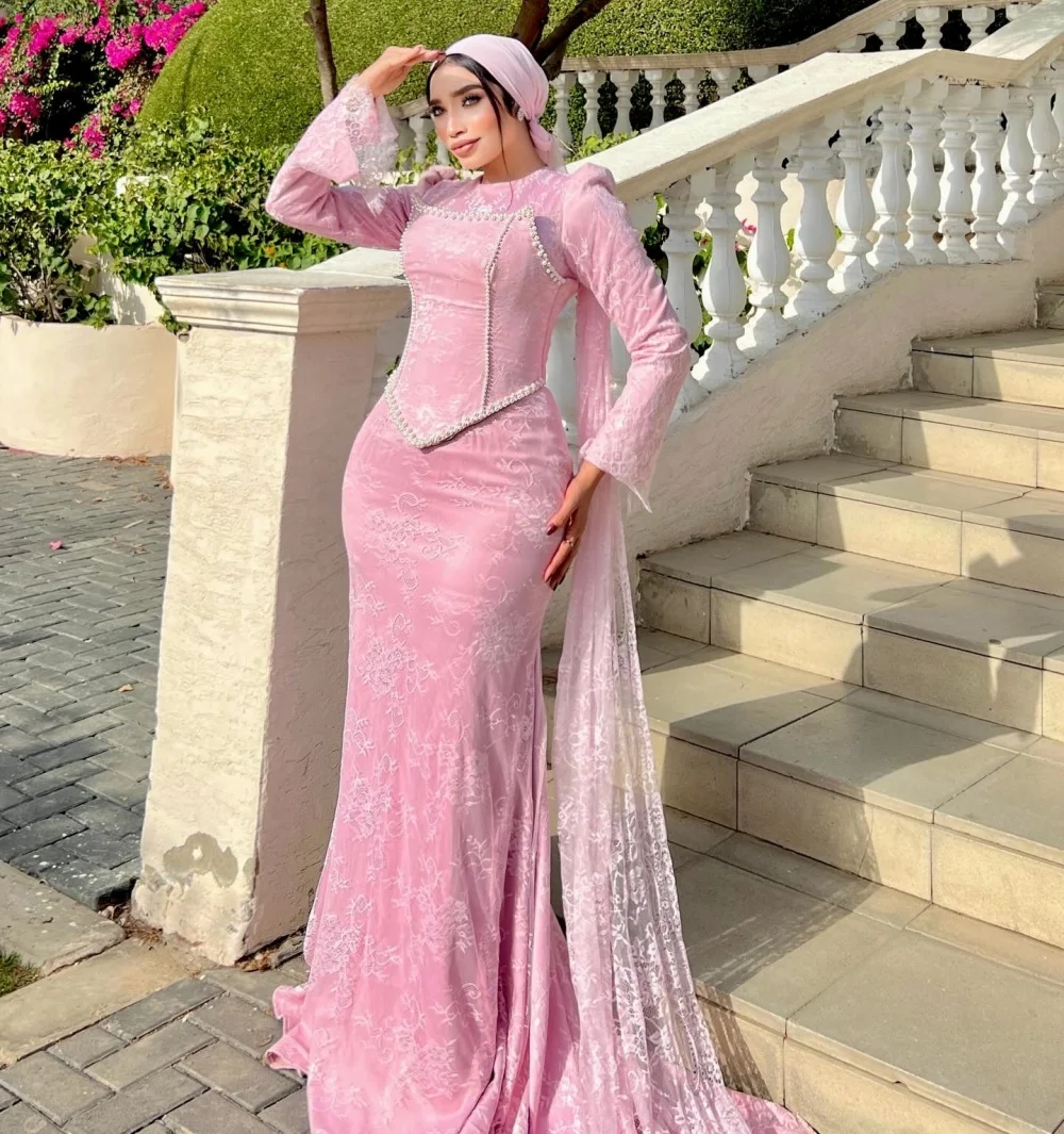 

Customized Grace High Quality Lace Trumpet Long Dresses Woman Elegant Party Wedding Bespoke Occasion Formal Evening