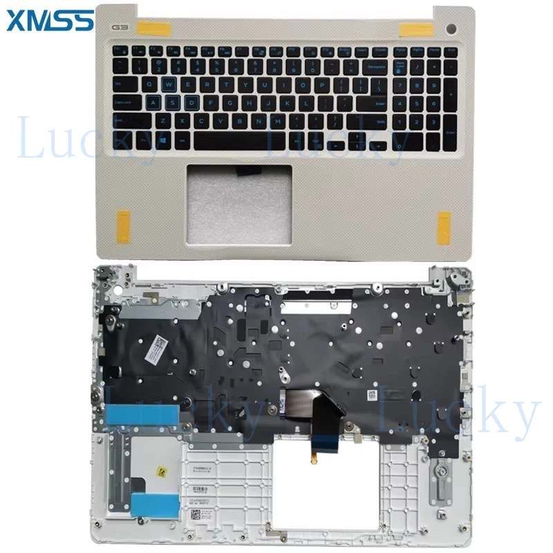 f  New 15.6'' Laptop Palmrest Upper Cover US Keyboard For Dell Gaming 15 3000 G3 35