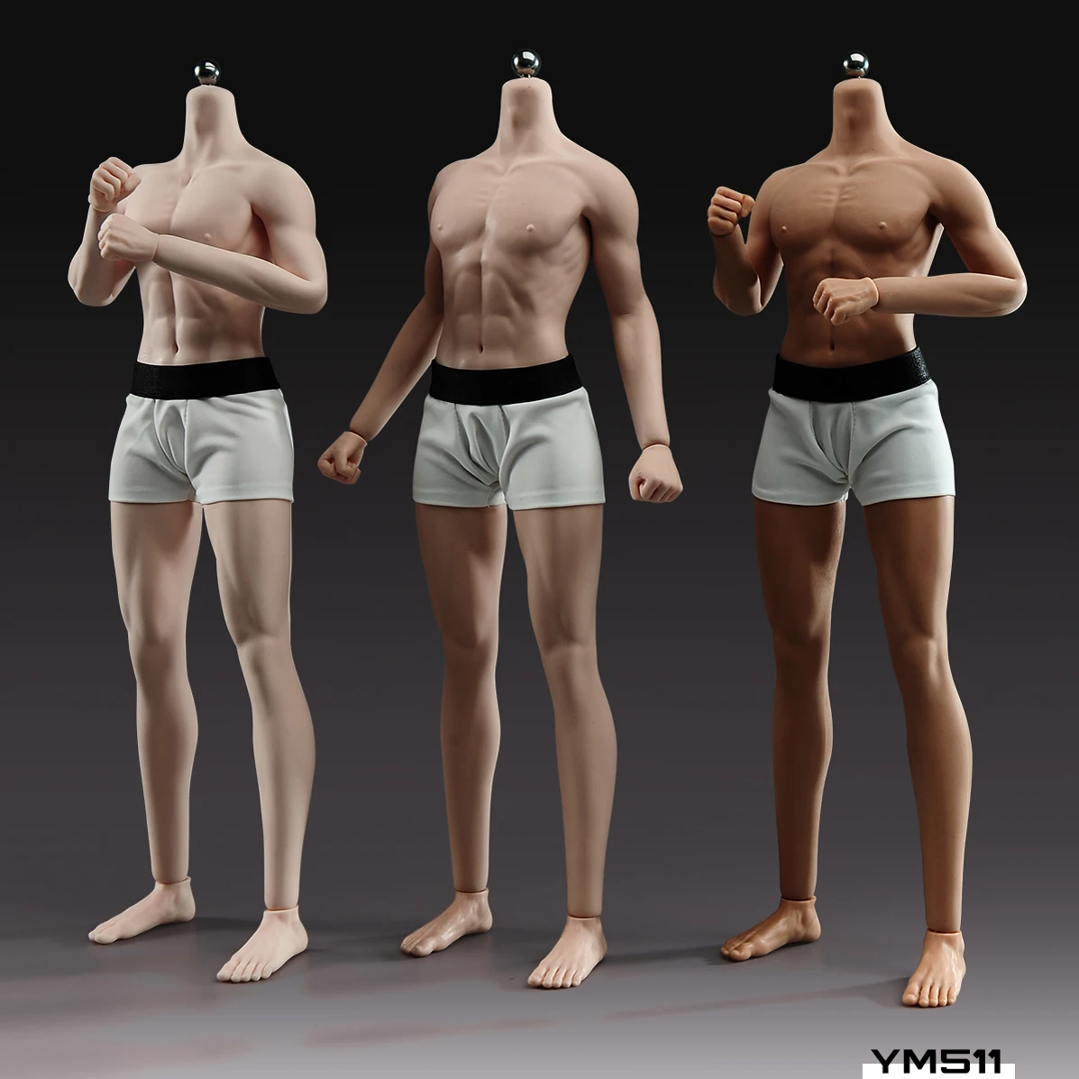 YM511 1/6 Scale Male Seamless Silicone Body Detachable Foot Super Flexible 12" Soldier Action Figure Body Fit 1:6 Head Model