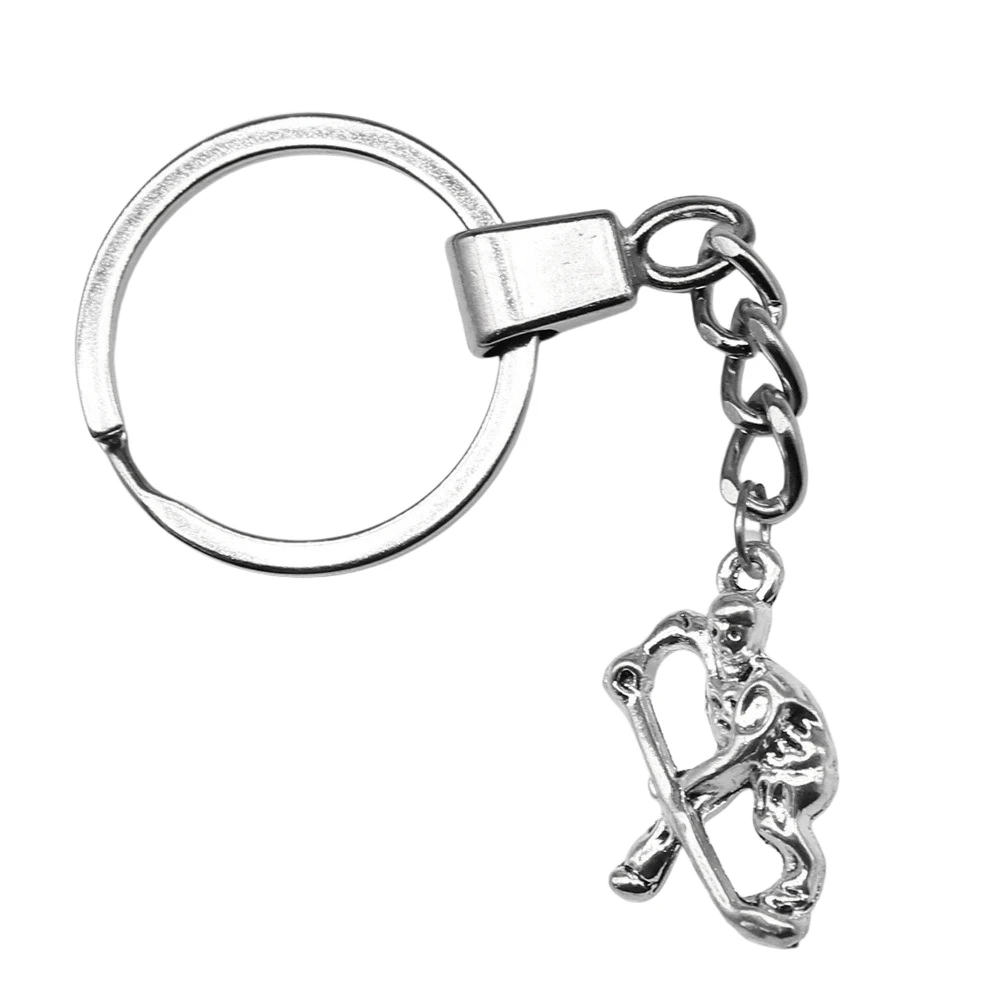 1pcs Hockey Players Woman Keychain Car Pendant Jewelry For Men Crafts Ring Size 30mm