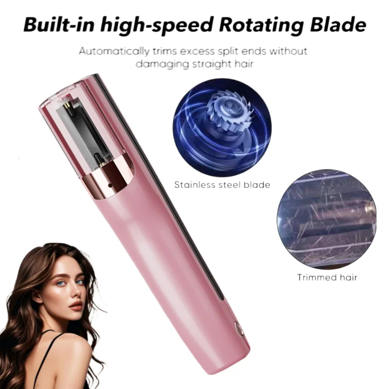 Cordless Split End Hair Trimmer, USB Rechargeable, Remove Damaged Broken Hair, Home Daily Hair Styling, Gift For Ladies