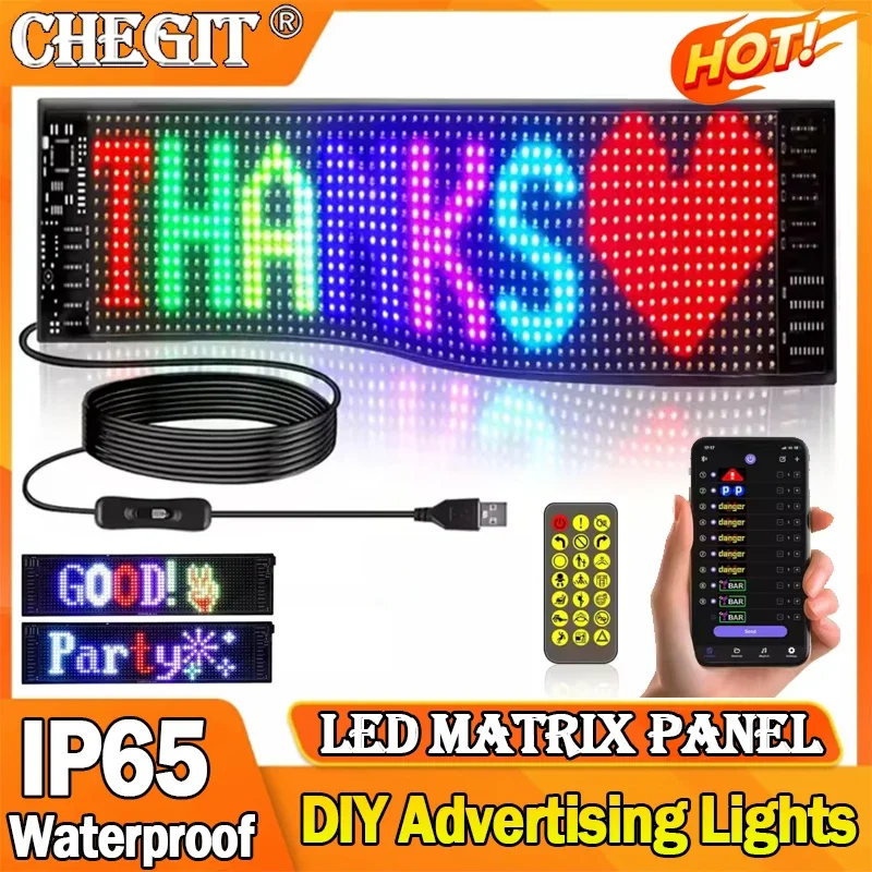 لوحة مصفوفة LED قابلة للبرمجة للإعلان والاستخدام بنفسك، لافتة LED للرسوم المتحركة 5 فولت لمتجر أعمال السيارات ومهرجان الحفلات والمنزل ديسمبر