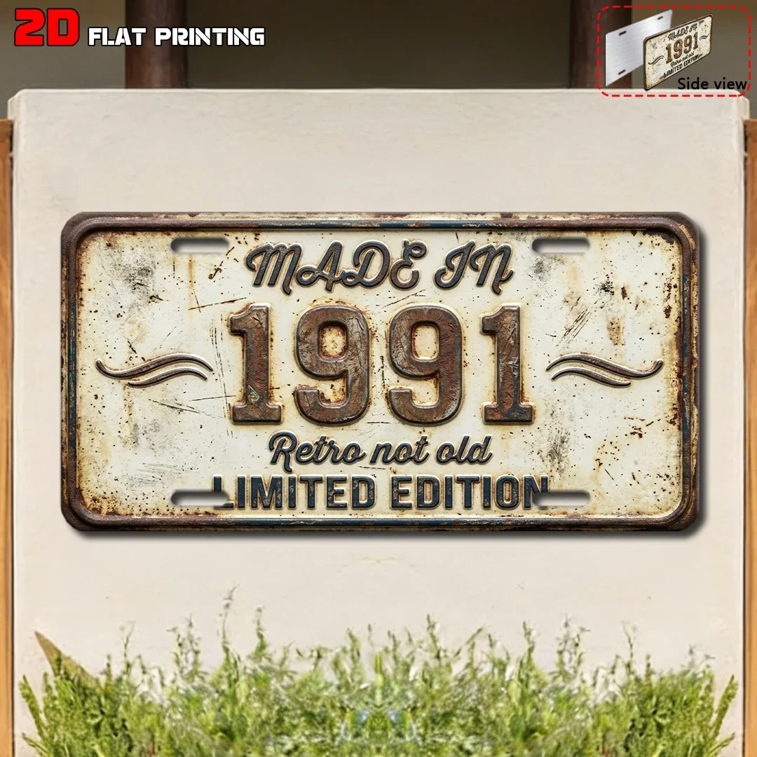 2D Flat - [Open ] 2D Fla[], 1 Pack, 1991 Limited Edition Retro Sign, Home Decor, Birthday Gift (15.24 cm X 30.48 cm), Garage